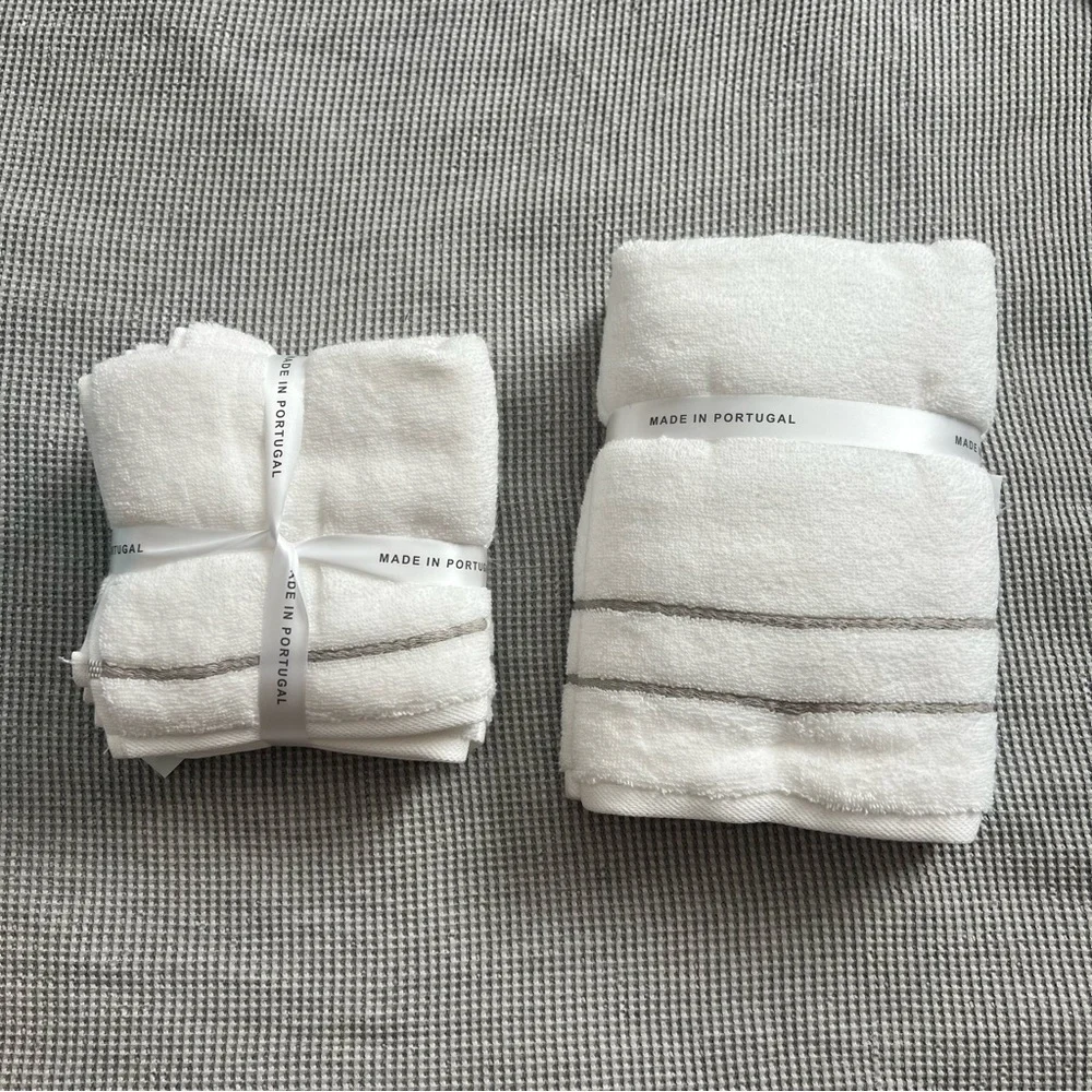 NEW FELPINTER 6 pc. Luxury White Towel Set Hand Towels + Wash Cloths